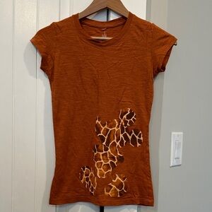 Disney Women's Orange Giraffe Print Tee